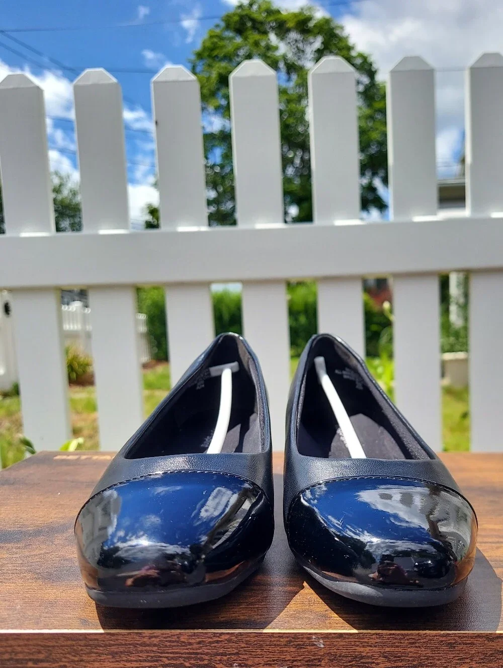Easy Spirit Gracey Black Patent Wedge Pumps Womens Size 6 Wide NWT Travel Office